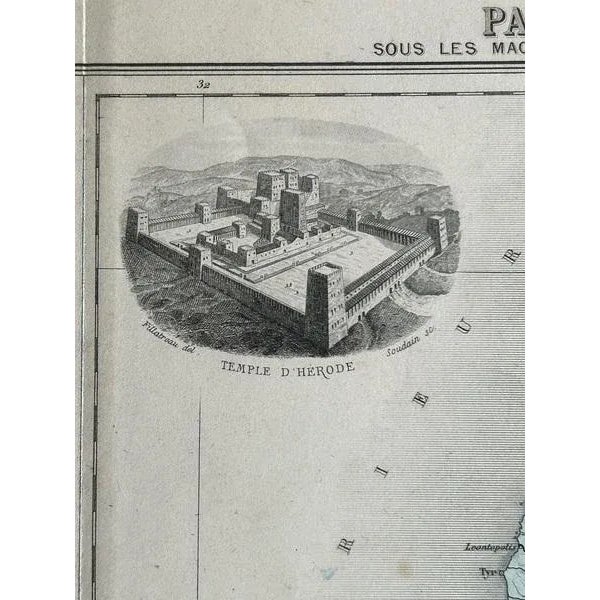 Late 19th Century Tribes and Maccabees Antique Map by Migeon, 1892 For Sale - Image 5 of 13