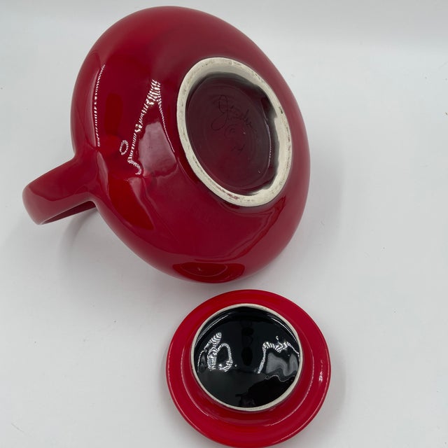 1990s Judith Weber "Dragon Red Classic Tea" Sculptural Ceramic Teapot For Sale - Image 4 of 10