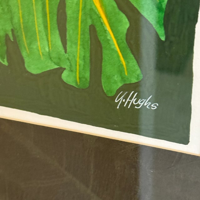 Vintage Original Tropics Print by Y. Hughs of Toucans With Illustrated Matt & Orange Frame For Sale - Image 11 of 12