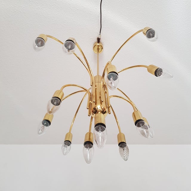 Mid-Century Sölken Leuchten 13-Arm Chandelier, Germany 1970s For Sale - Image 11 of 12