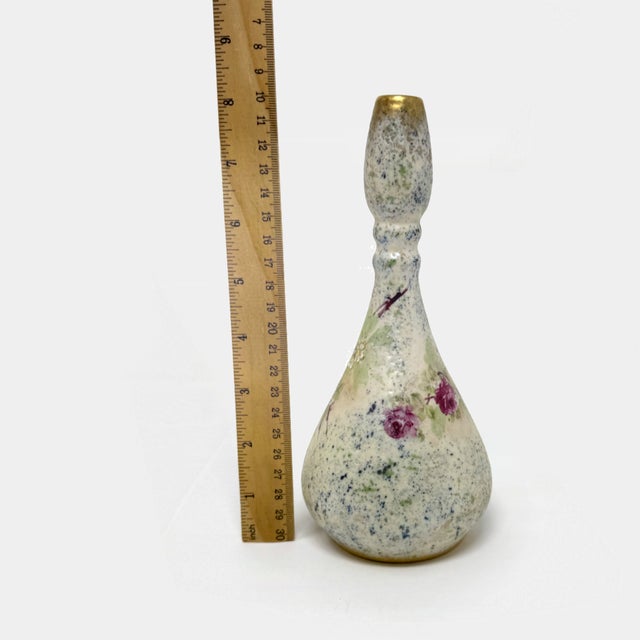 Art Nouveau Antique Ernst Wahliss Ew Turn Vienna Roses Porcelain Vase, 8" For Sale - Image 3 of 6