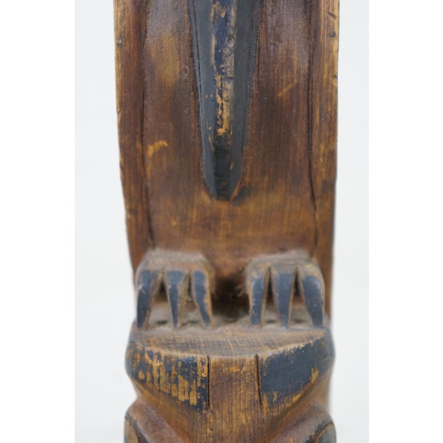 Mid 20th Century Northwest Coast Native American Haida Tiki Totem Pole Sculpture 16" For Sale - Image 13 of 13