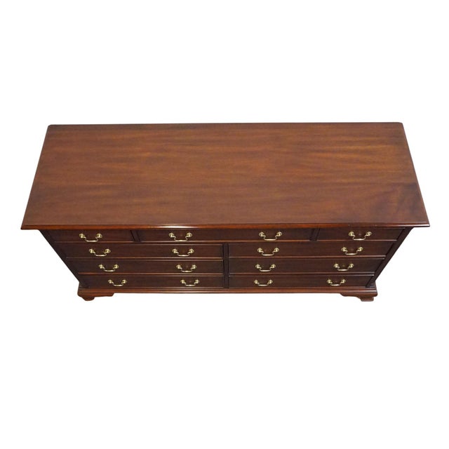 Henkel Harris Genuine Solid Mahogany Traditional 66" Double Dresser For Sale - Image 10 of 13