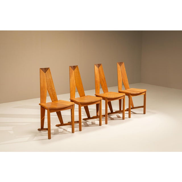 Vintage Model FCH 1A Dining Chairs by Søren Nissen & Ebbe Gehl for Seltz, France, 1980s, Set of 4 For Sale - Image 4 of 14