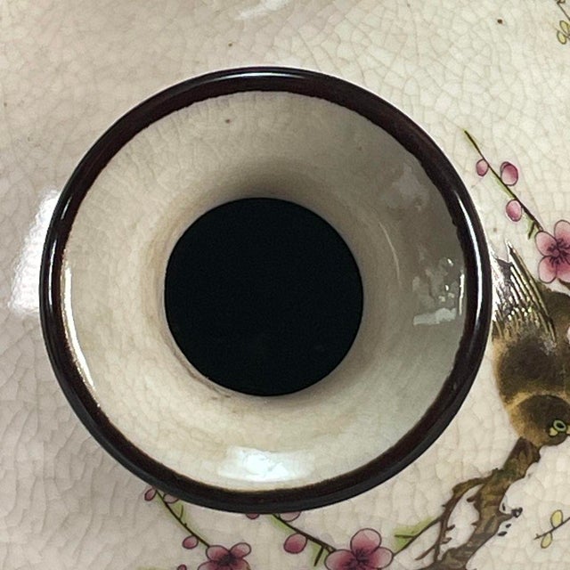 Ceramic Chinese Ge-Type Crackle Glaze Famille Rose Vase With Bird & Flower Motif For Sale - Image 7 of 8