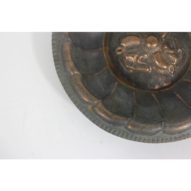 Metal Vintage Copper Wall Plate For Sale - Image 7 of 8