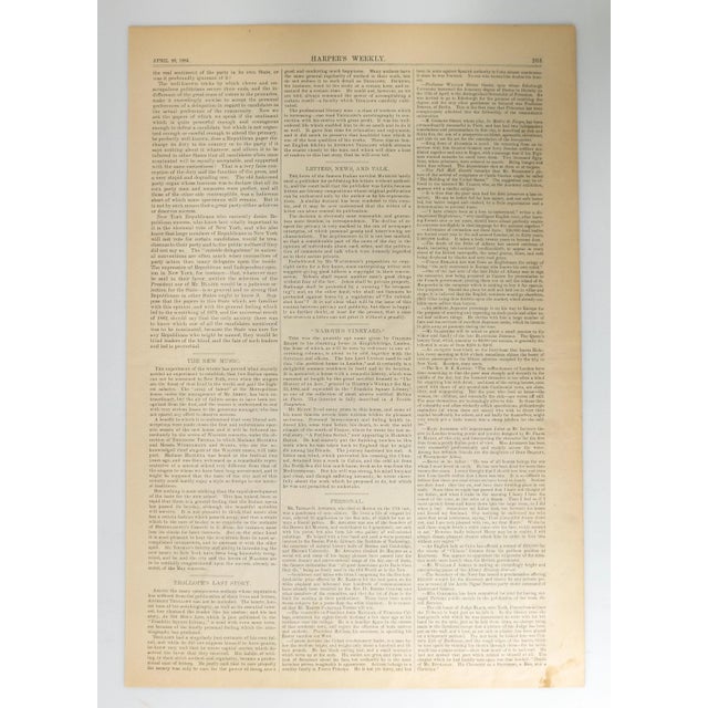 Antique White 19th Century American Engraving Print From Harper's Weekly of Cathedral in Albany, Ny For Sale - Image 8 of 9