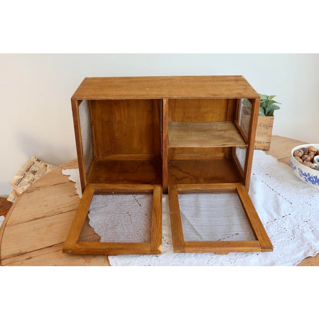 Wooden Pantry with Metal Wire Mesh, 1950s For Sale - Image 4 of 9