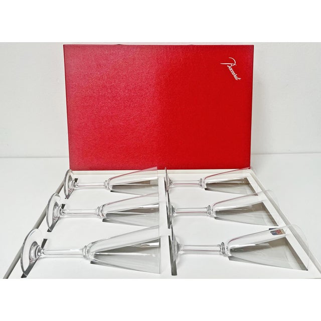 Contemporary Vintage Dom Perignon Model Champagne Flutes from Baccarat, 1970s, Set of 6 For Sale - Image 3 of 18