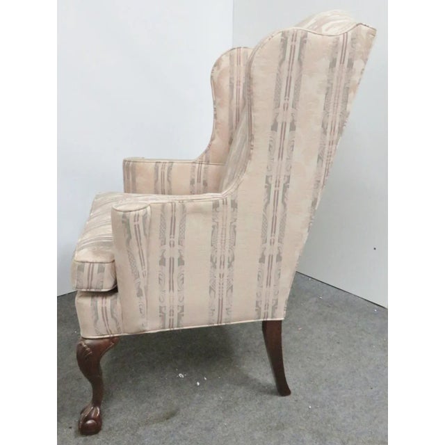 Early 21st Century Bernhardt Chippendale Style Wing Chair For Sale - Image 5 of 8