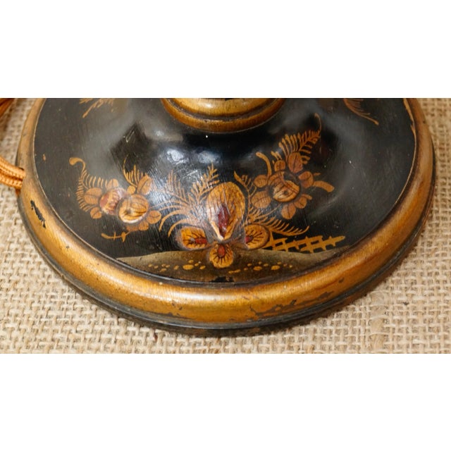 Black Antique Chinoiserie Table Lamp For Sale - Image 8 of 13