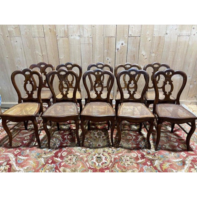 Louis Philippe Cane Chairs, Set of 10 For Sale - Image 4 of 11