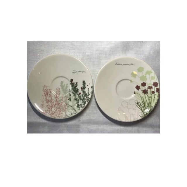 2000s Gien L’Herbier Du Roy Espresso Cups & Saucers Set- 4 Pieces For Sale In New York - Image 6 of 9