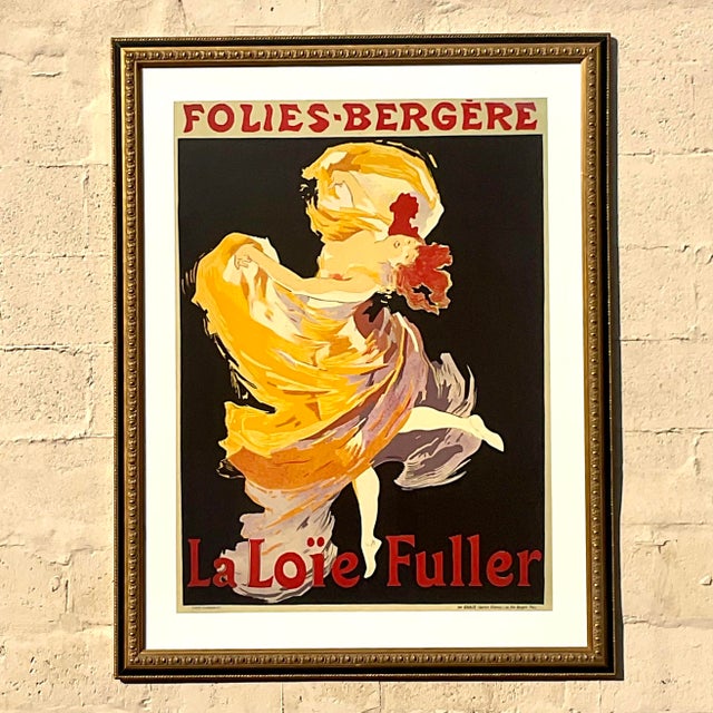 Paper Vintage Boho Folies Bergere Framed Poster For Sale - Image 7 of 10