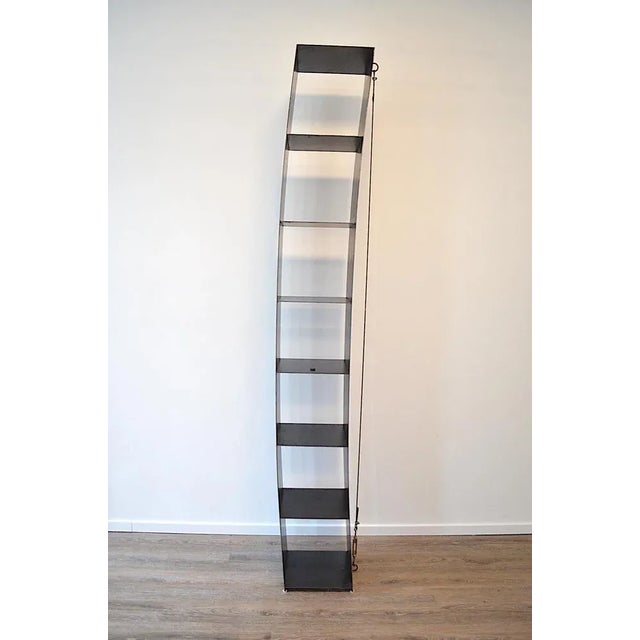 Very rare steel shelf from the “Pentagon” design group The shelf comes from Wolfgang Laubersheimer, a member of the...