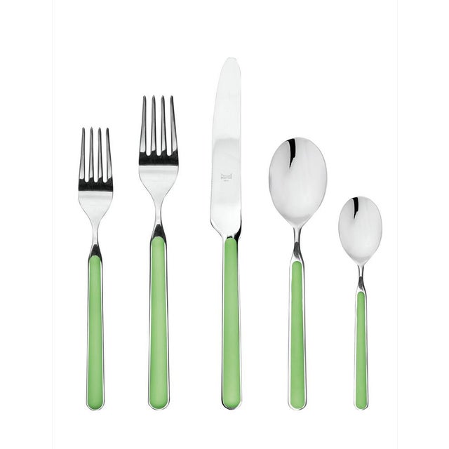 Contemporary Mepra Fantasia 20-Piece Flatware Set, Green Apple For Sale - Image 3 of 3