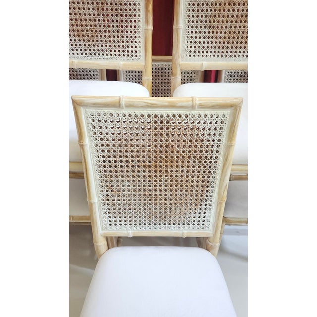 Klismos & Faux Bamboo Distressed Greecian Plaster Style Finish Dining Chairs, 2 Klismos End Chairs, 6 Bungalow 5 Aubrey Side Chairs For Sale - Image 15 of 18