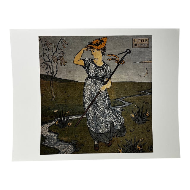Contemporary Antique Little Bo-Peep Reproduction Print For Sale