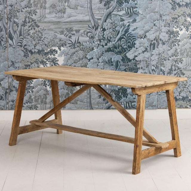 Early 19th C. Italian Pine Trestle Table in Original Patina For Sale - Image 17 of 17