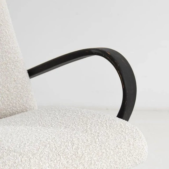 Ivory 1950s Czech White Upholstered Armchairs, a Pair For Sale - Image 8 of 13