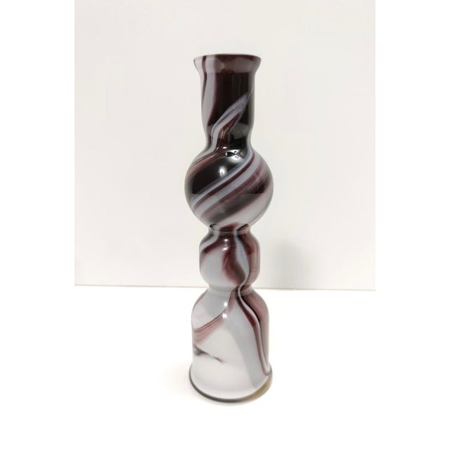 1970s Vintage Purple and White Murano Glass Vase by Carlo Moretti, 1970s For Sale - Image 5 of 12