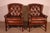 A superb pair of brown leather wingback Chesterfield armchairs A very beautiful and elegant design with a stunning...