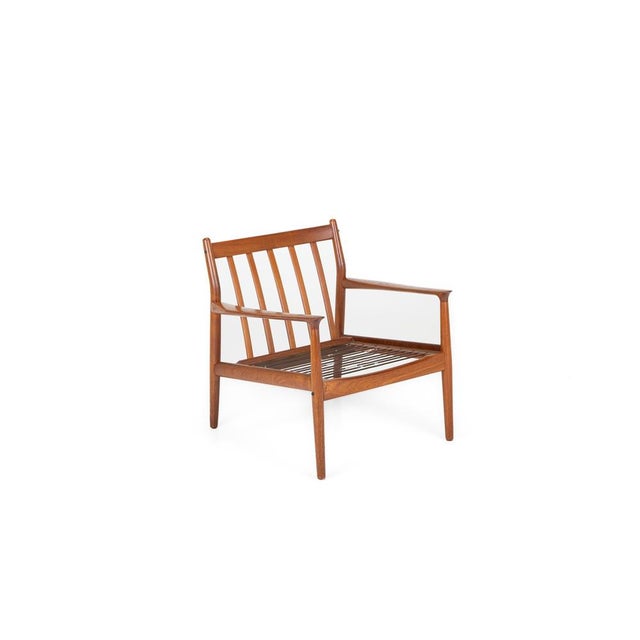 Wood Model 218 Easy Chair by Grete Jalk for Glostrup Mobelfabrik, 1960s For Sale - Image 7 of 11