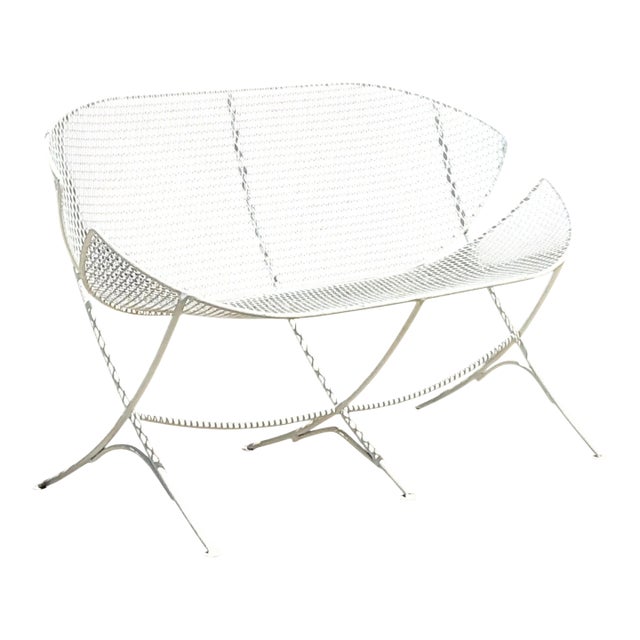 Mid-Century Modern Salterini “Orange Slice” Metal Mesh Bench For Sale