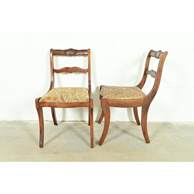 Kindel Furniture Style Regency Carved Solid Mahogany Dining Chairs, Set of Six For Sale - Image 11 of 15