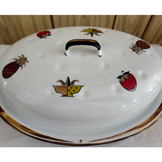Georges Briard Georges Briard Vintage Enamel Roasting Pan 1960s For Sale - Image 4 of 8