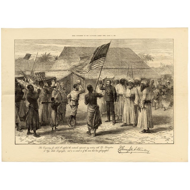 H. Hall, Henry Morton Stanley Meeting David Livingstone at Ujiji, Tanzania, Africa For Sale - Image 3 of 7