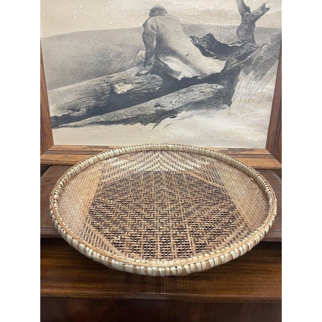 Boho Chic 1970s Vintage Rattan Woven Basket For Sale - Image 3 of 6