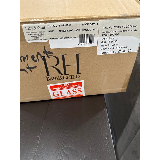 Metal Pair of Rh Baby & Child Manor Court Crystal Wall Sconces For Sale - Image 7 of 7