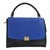 Blue Black Cream Suede Grained Calfskin Small Trapeze Bag For Sale