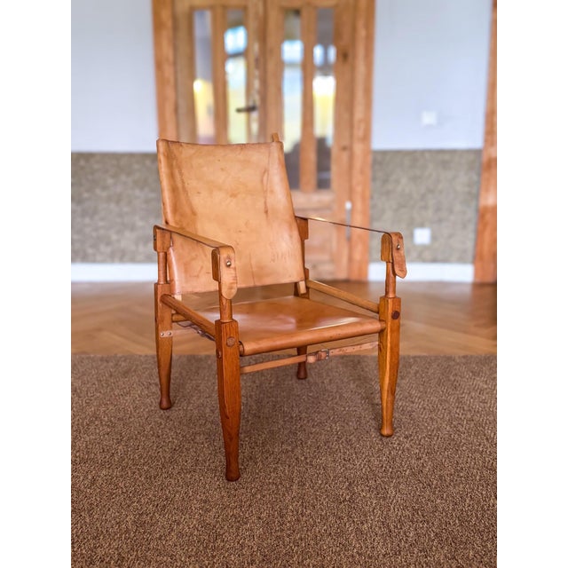 Cognac Leather Safari Chair from Wilhelm Kienzle, 1950s For Sale - Image 14 of 14