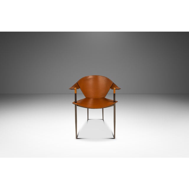 1990s Talian Postmodern Modernist "Jocauro" Armchair by Arrben in Original Patinaed Leather, Italy, C. 1990s For Sale - Image 5 of 18