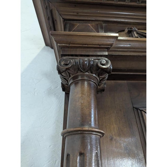Large Renaissance Mirror in Solid Walnut For Sale - Image 3 of 11