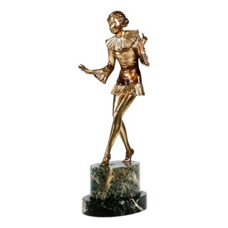Viennese Art Deco Clotilde von Derp Dancer Figurine in Bronze attributed to Josef Lorenzl, 1928 For Sale
