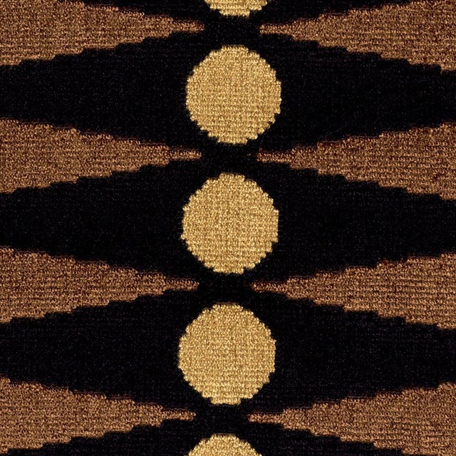 Schumacher Schumacher Backgammon Cut Velvet Fabric In Ochre For Sale - Image 4 of 5