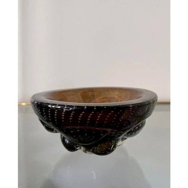 Mid 20th Century Vintage Murano Bullicante Bubble Glass Bowl For Sale - Image 5 of 5