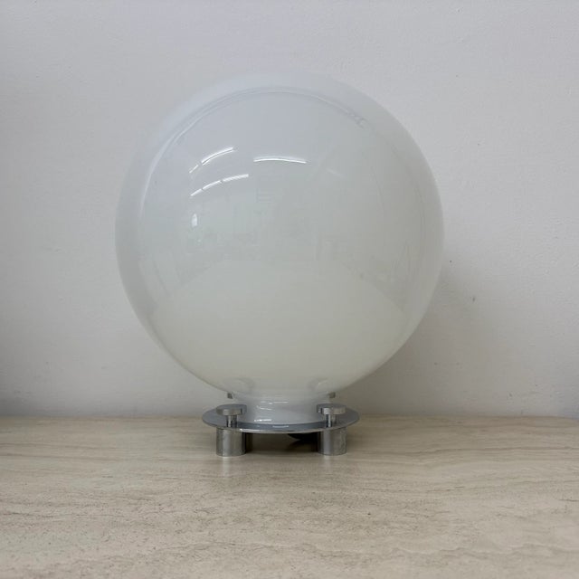 1970s Glass and Chrome Model 752 Table Lamp attributed to Martinelli Luce, Italy, 1970s For Sale - Image 5 of 18