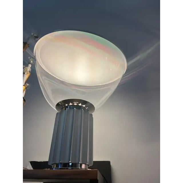 Early 21st Century Achille Castiglioni for Flos Italian Modern 'Taccia' Table Lamp, Large, Silver For Sale - Image 5 of 11