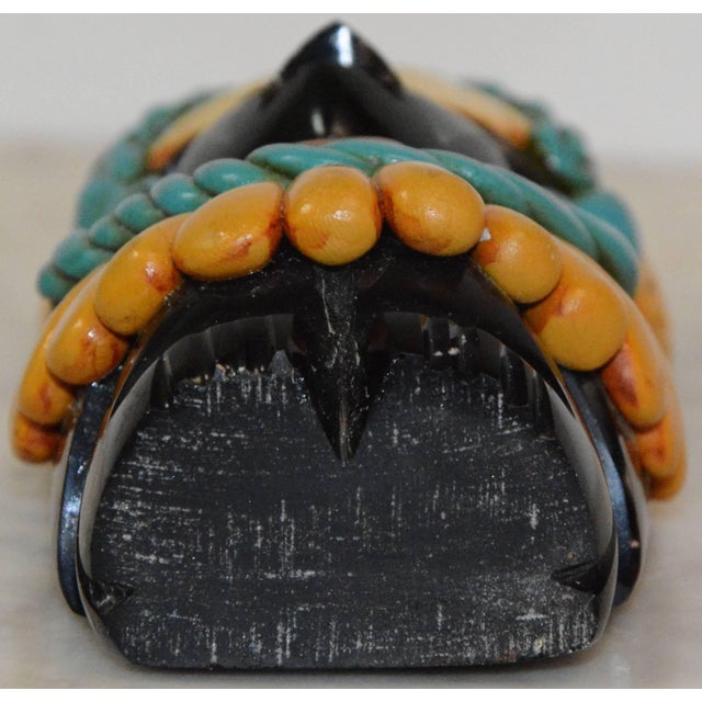 Black Carved Onyx Statuette With Embellishments For Sale - Image 8 of 10