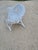 Late 20th Century Vintage Shabby Chic White Wicker Doll Settee - Miniature Boho Loveseat For Sale - Image 5 of 10