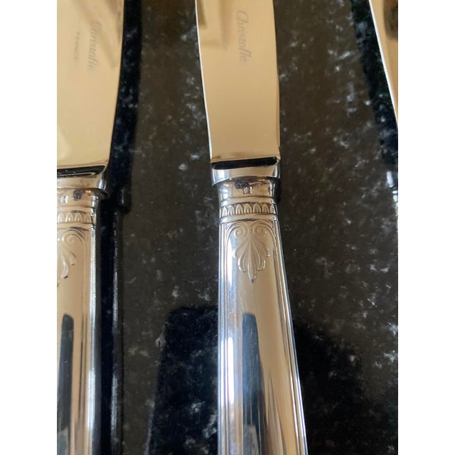 Christofle 1980s Christofle Silver Plated Dinner Knives "Malmaison" Collection- Set of 8 For Sale - Image 4 of 4