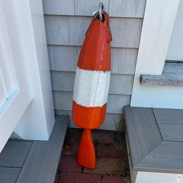 Antique New England Coastal Orange Red Bouy