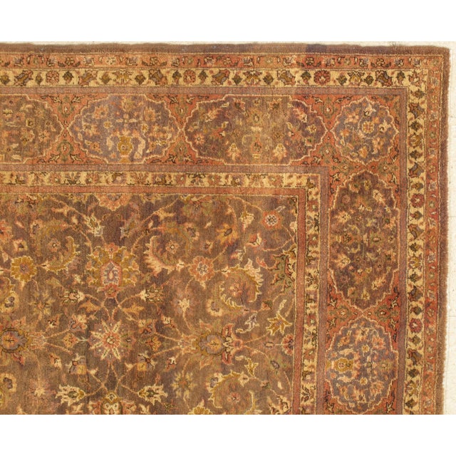 Traditional Antique Tabriz Persian Carpet Handmade Oriental Rug Gold, Brown, Peach and Taupe For Sale - Image 3 of 8