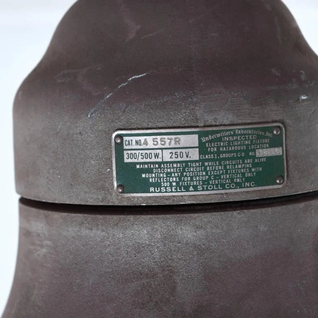 1950s Vintage Russell & Stoll Cast Aluminum Industrial Warehouse Loft Factory Lights - Set of 12 For Sale - Image 5 of 11