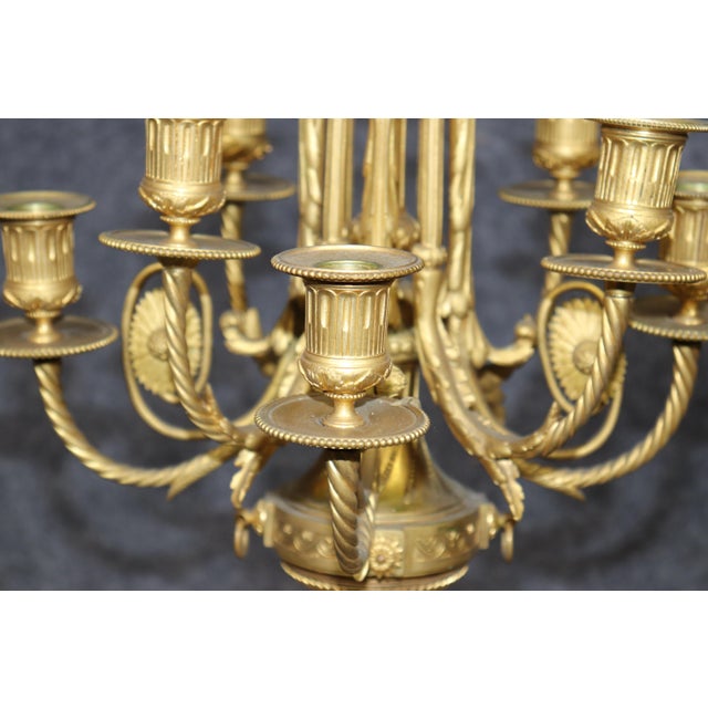 19th C. French Louis XVI Style Ormolu Clock Set by Deniere For Sale - Image 9 of 17