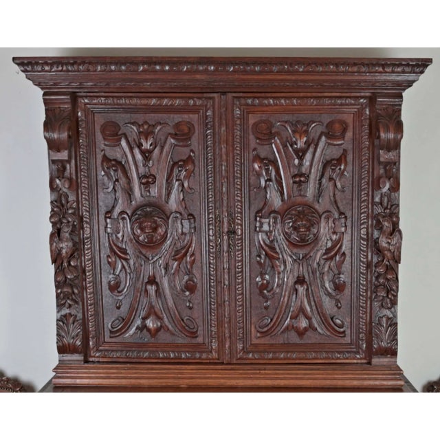 Richly Carved Neo-Renaissance Cabinet in Oak For Sale - Image 12 of 13